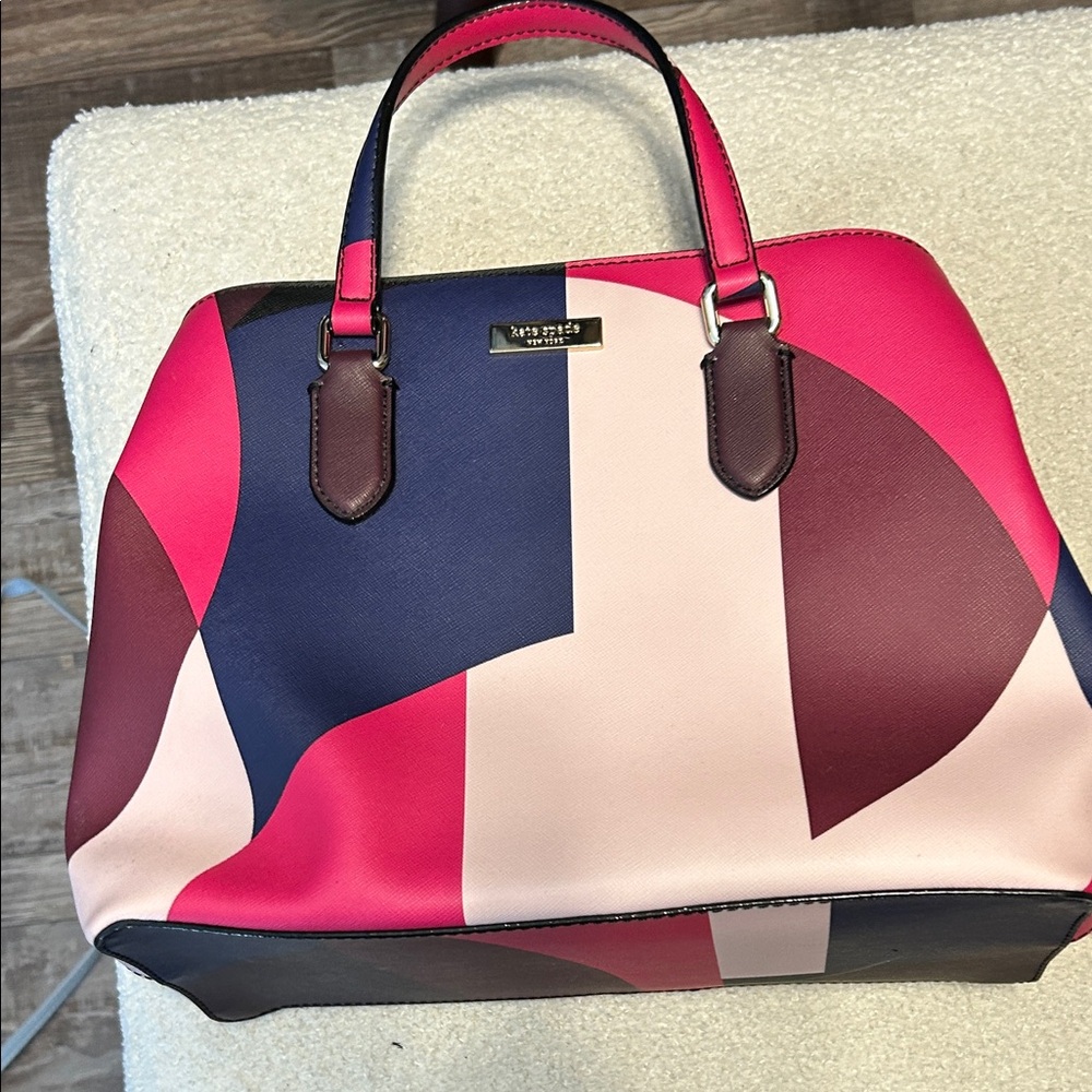 kate spade Pink Navy Blush Geometric Satchel